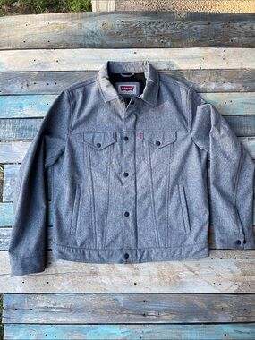 Levi's Grey Men’s Soft Shell Trucker Shirt Jacket